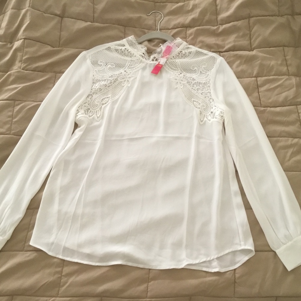 NWT Catherine Malandrino White Blouse SZ M